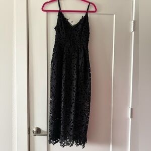 Astr Black Lace Midi Dress